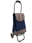 Speedy: Stripe 2 Wheel Shopping Trolley Navy