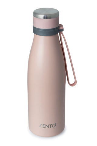 Zenith Silicone Strap SS Vacuum Water Bottle 550ml Peach**