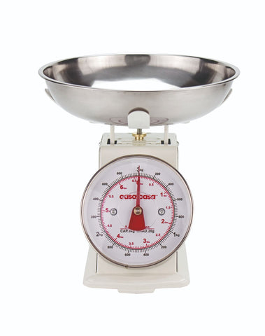 Traditional Mechanical Kitchen Scale Cream