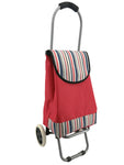 Speedy: Stripe 2 Wheel Shopping Trolley Red**