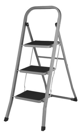 3 Step Ladder With Non-Slip - Grey